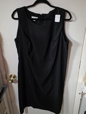 Dressbarn Plus Size 16W Zip Back Sleeveless Black Dress